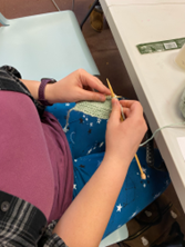 Hands knitting